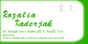 rozalia kaderjak business card